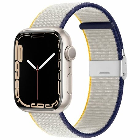 Nylon bandje met klemsluiting - Wit - Geschikt voor Apple Watch 42mm / 44mm / 45mm / 49mm