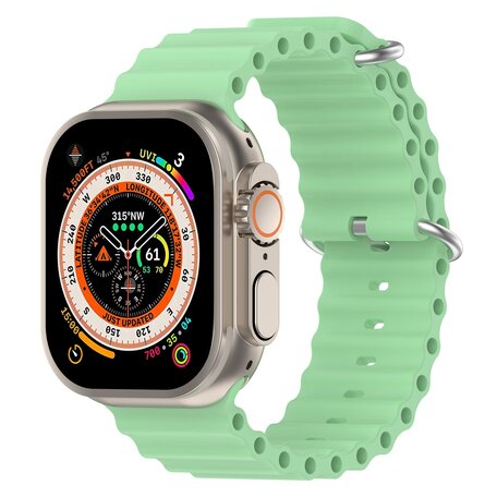 Ocean bandje - Lichtgroen - Geschikt voor Apple Watch 42mm / 44mm / 45mm / 49mm