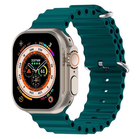 Ocean bandje - Donkergroen - Geschikt voor Apple Watch 42mm / 44mm / 45mm / 49mm