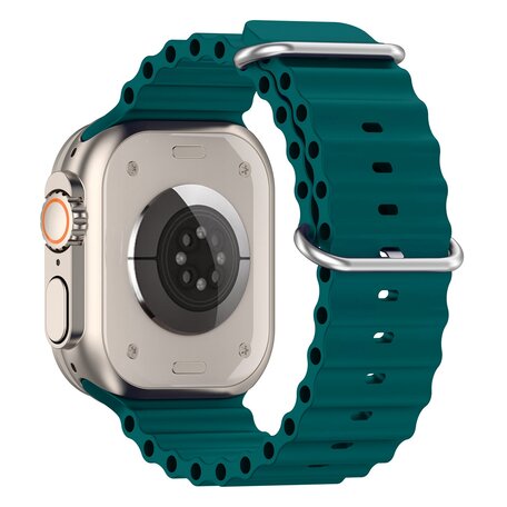 Ocean bandje - Donkergroen - Geschikt voor Apple Watch 42mm / 44mm / 45mm / 49mm