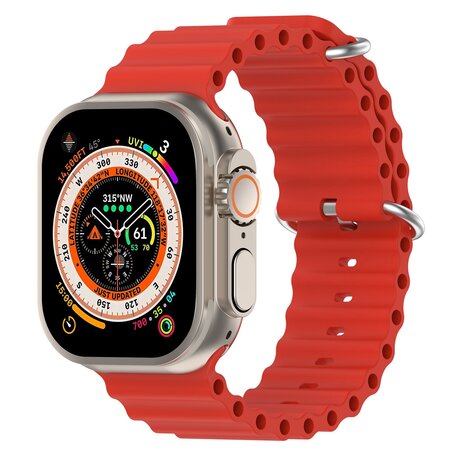 Ocean bandje - Rood - Geschikt voor Apple Watch 42mm / 44mm / 45mm / 49mm