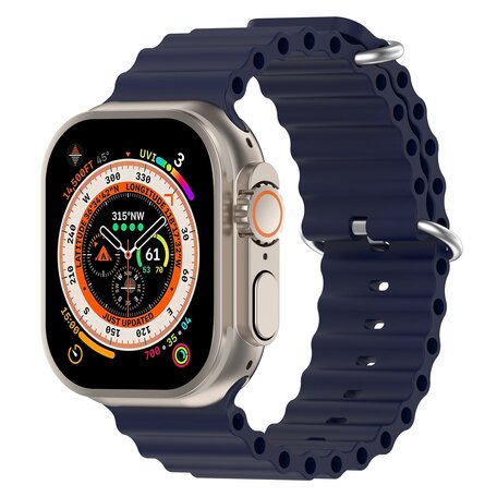 Ocean bandje - Navy - Geschikt voor Apple Watch 42mm / 44mm / 45mm / 49mm