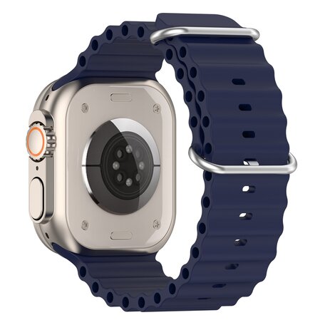 Ocean bandje - Navy - Geschikt voor Apple Watch 42mm / 44mm / 45mm / 49mm