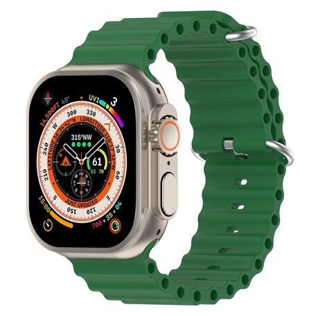 Ocean bandje - Groen - Geschikt voor Apple Watch 42mm / 44mm / 45mm / 49mm