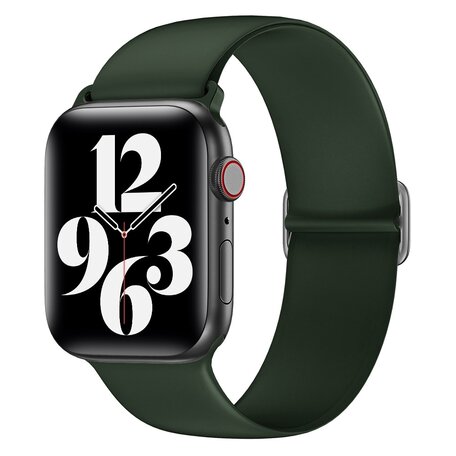 Elastische Solo Loop bandje - Groen - Geschikt voor Apple Watch 42mm / 44mm / 45mm / 49mm