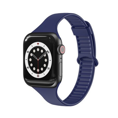 TPU Slim Fit bandje - Donkerblauw - Geschikt voor Apple Watch 42mm / 44mm / 45mm / 49mm