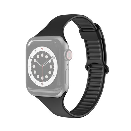 TPU Slim Fit bandje - Zwart - Geschikt voor Apple Watch 42mm / 44mm / 45mm / 49mm