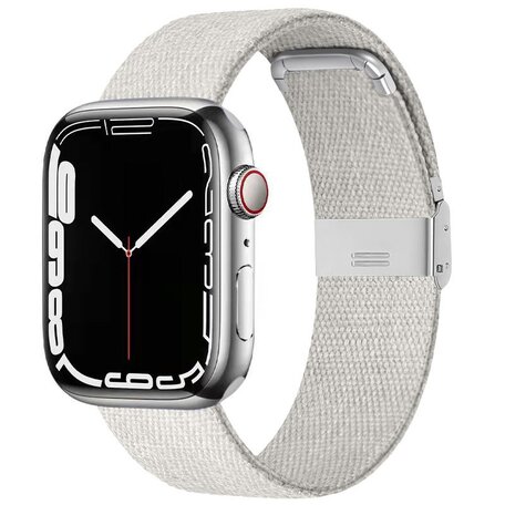 Canvas Limited Edition bandje - Lichtgrijs - Geschikt voor Apple Watch 42mm / 44mm / 45mm / 49mm