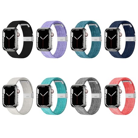 Canvas Limited Edition nylon bandje - Paars - Geschikt voor Apple Watch 42mm / 44mm / 45mm / 49mm