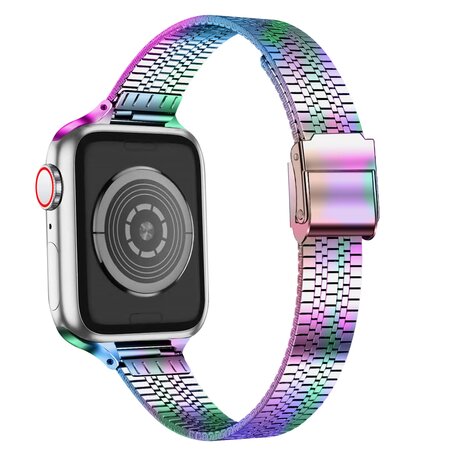 Stainless steel slim fit bandje - Multicolor - Geschikt voor Apple Watch 42mm / 44mm / 45mm / 49mm