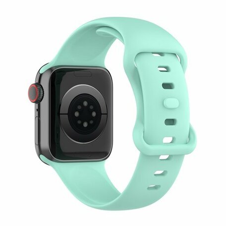 Siliconen sportbandje - Mint Groen - Maat: M/L - Geschikt voor Apple Watch 42mm / 44mm / 45mm / 49mm