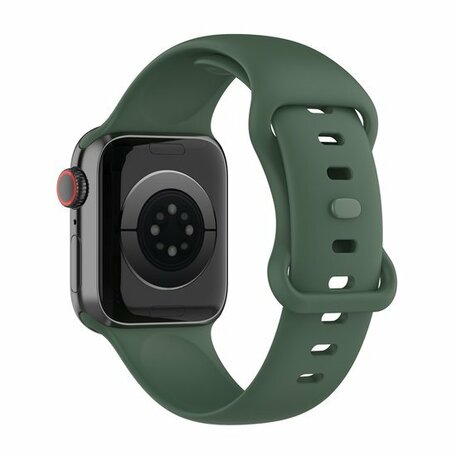 Siliconen sportbandje - Donkergroen - Maat: M/L - Geschikt voor Apple Watch 42mm / 44mm / 45mm / 49mm