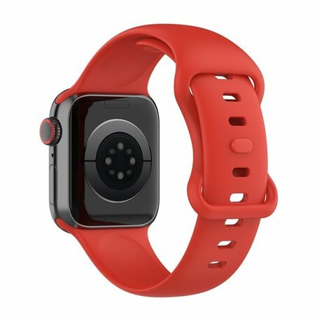 Siliconen sportbandje - Rood - Maat: M/L - Geschikt voor Apple Watch 42mm / 44mm / 45mm / 49mm