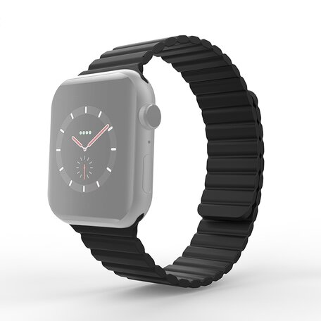 Siliconen Loop bandje - Zwart - Geschikt voor Apple Watch 42mm / 44mm / 45mm / 49mm