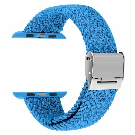 Braided bandje - Lichtblauw - Geschikt voor Apple Watch 42mm / 44mm / 45mm / 49mm