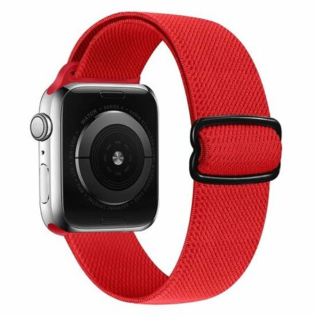 Solo Loop Nylon bandje - Rood - Geschikt voor Apple Watch 42mm / 44mm / 45mm / 49mm