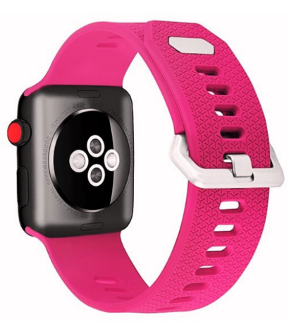 Siliconen bandje met motief - Roze - Geschikt voor Apple Watch 42mm / 44mm / 45mm / 49mm