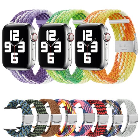 Braided bandje - Multicolor Spring - Geschikt voor Apple Watch 42mm / 44mm / 45mm / 49mm
