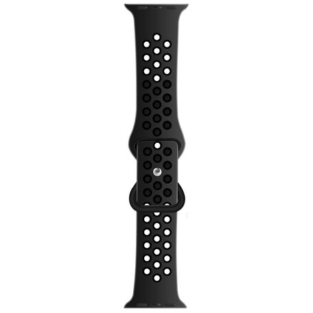 Sportbandje met extra lus - Zwart - Geschikt voor Apple Watch 42mm / 44mm / 45mm / 49mm