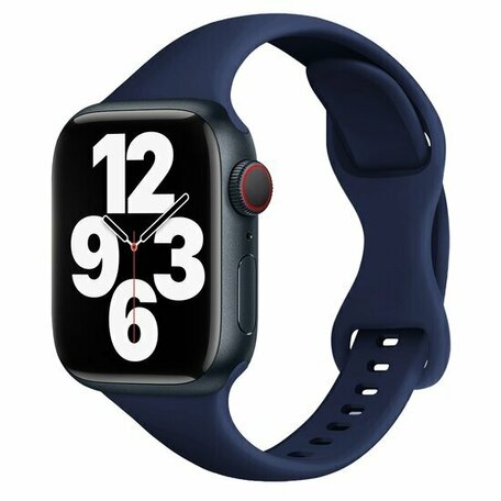 Sportbandje Slim Fit - Donkerblauw - Geschikt voor Apple Watch 42mm / 44mm / 45mm / 49mm