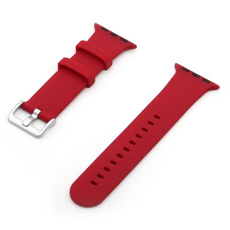 Rubberen sportbandje met gesp - Rood - Geschikt voor Apple Watch 42mm / 44mm / 45mm / 49mm