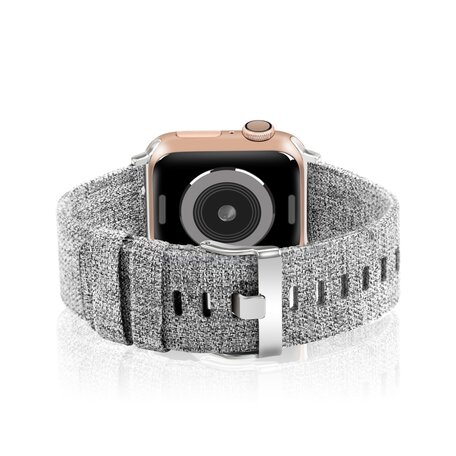 Canvas bandje - Grijs - Geschikt voor Apple Watch 42mm / 44mm / 45mm / 49mm