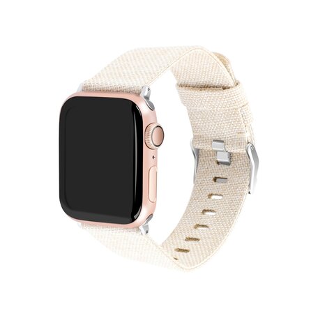 Canvas bandje - Beige - Geschikt voor Apple Watch 42mm / 44mm / 45mm / 49mm