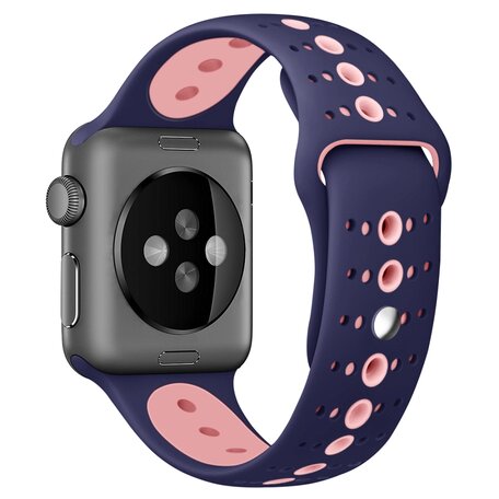 Sportbandje combi-kleuren - Paars + roze - Geschikt voor Apple Watch 42mm / 44mm / 45mm / 49mm