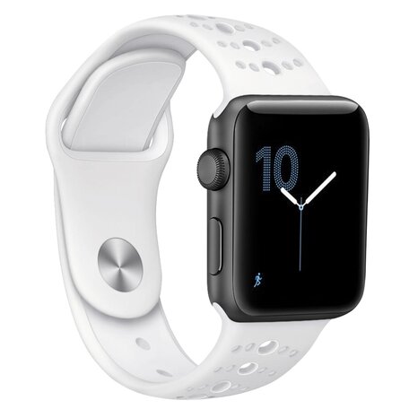 Sportbandje combi-kleuren - Wit - Geschikt voor Apple Watch 42mm / 44mm / 45mm / 49mm