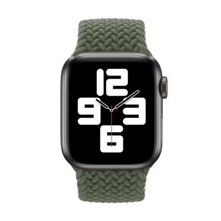 Braided Solo Loop bandje - Maat: S - Groen - Geschikt voor Apple Watch 42mm / 44mm / 45mm / 49mm