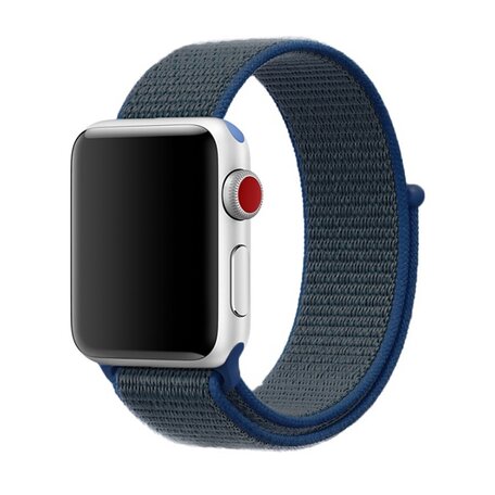 Sport Loop nylon bandje - Donkerblauw - Geschikt voor Apple Watch 42mm / 44mm / 45mm / 49mm