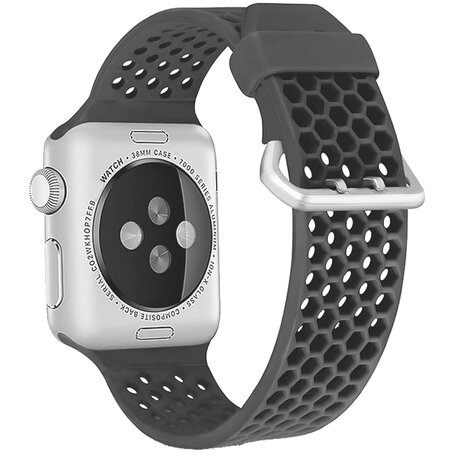 Bandje met gaatjes - Grijs - Geschikt voor Apple Watch 42mm / 44mm / 45mm / 49mm