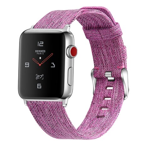 Canvas nylon bandje - Paars - Geschikt voor Apple Watch 42mm / 44mm / 45mm / 49mm