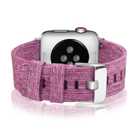 Canvas nylon bandje - Paars - Geschikt voor Apple Watch 42mm / 44mm / 45mm / 49mm