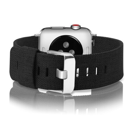 Canvas bandje - Zwart - Geschikt voor Apple Watch 42mm / 44mm / 45mm / 49mm