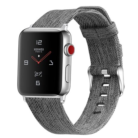 Canvas bandje - Grijs - Geschikt voor Apple Watch 42mm / 44mm / 45mm / 49mm