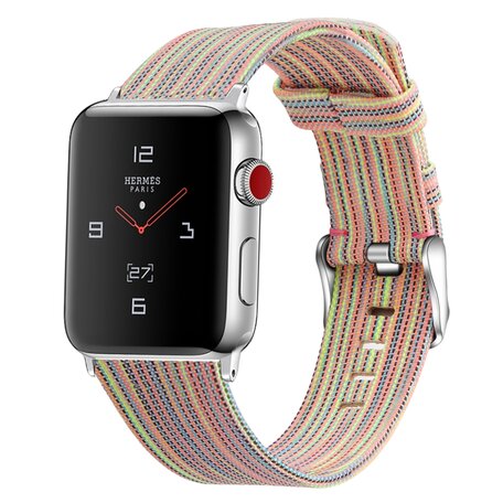 Canvas nylon bandje - Multicolor - Geschikt voor Apple Watch 42mm / 44mm / 45mm / 49mm