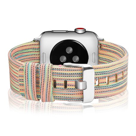 Canvas nylon bandje - Multicolor - Geschikt voor Apple Watch 42mm / 44mm / 45mm / 49mm