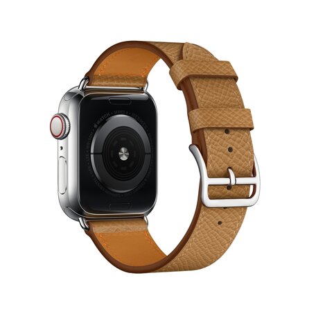 Lederen bandje - Licht Bruin - Geschikt voor Apple Watch 42mm / 44mm / 45mm / 49mm