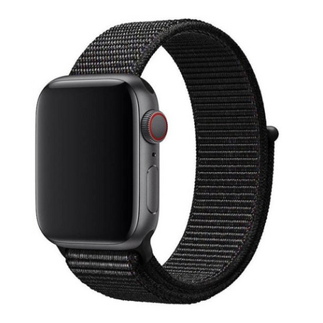 Sport Loop nylon bandje - Zwart - Geschikt voor Apple Watch 42mm / 44mm / 45mm / 49mm