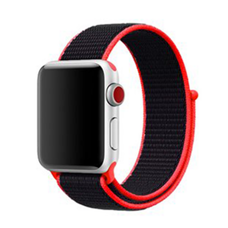 Sport Loop nylon bandje - Magenta / zwart - Geschikt voor Apple Watch 42mm / 44mm / 45mm / 49mm