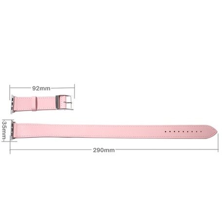 Kakapi Double Strap bandje - Roze - Geschikt voor Apple watch 42mm / 44mm / 45mm / 49mm