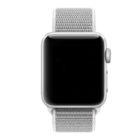 Sport Loop nylon bandje - Licht grijs - Geschikt voor Apple Watch 42mm / 44mm / 45mm / 49mm