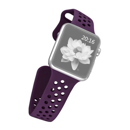 Holow Edition Sportbandje - Donker paars - Geschikt voor Apple Watch 42mm / 44mm / 45mm / 49mm