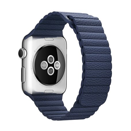 PU Leather Loop bandje - Blauw - Geschikt voor Apple Watch 42mm / 44mm / 45mm / 49mm