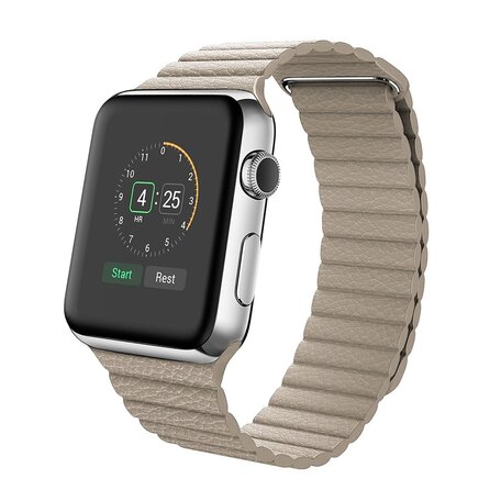 PU Leather Loop bandje - Licht bruin - Geschikt voor Apple Watch 42mm / 44mm / 45mm / 49mm