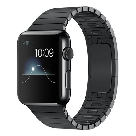 Schakelarmband Stainless Steel bandje - Zwart - Geschikt voor Apple Watch 42mm / 44mm / 45mm / 49mm