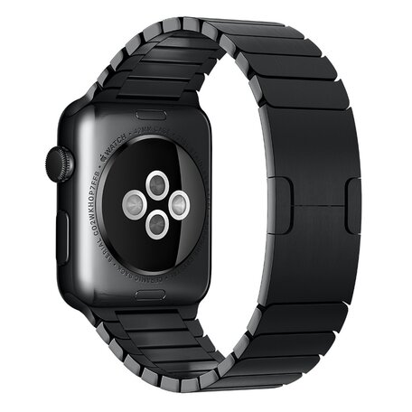 Schakelarmband Stainless Steel bandje - Zwart - Geschikt voor Apple Watch 42mm / 44mm / 45mm / 49mm