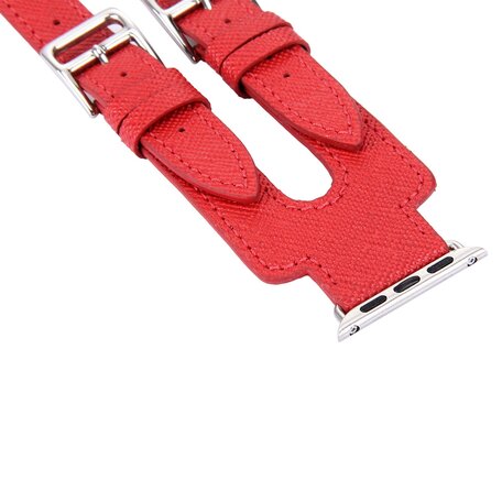 Kakapi Double Buckle Bandje - Rood - Geschikt voor Apple watch 42mm / 44mm / 45mm / 49mm