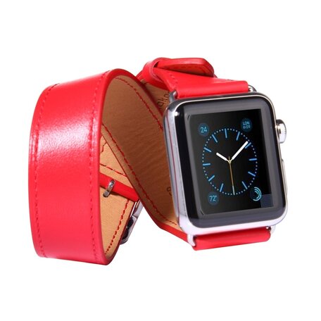 Kakapi Double Strap bandje - Rood - Geschikt voor Apple Watch 42mm / 44mm / 45mm / 49mm